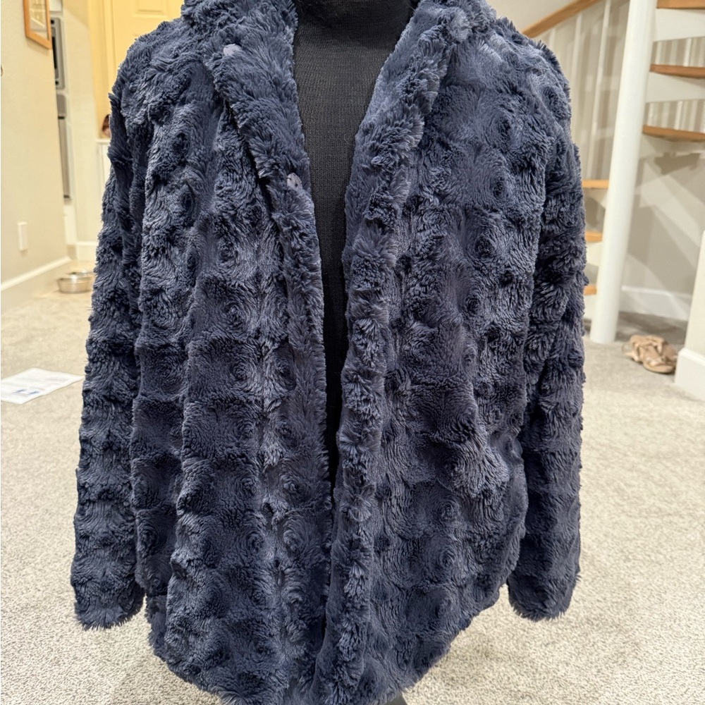 Forever 21 Steel Blue Faux Fur Jacket